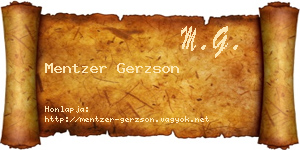 Mentzer Gerzson névjegykártya